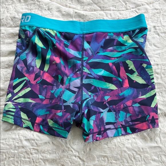 Nike Pro Women's Performance Shorts - Navy, Teal/Purple, Gray, Purple/Blue - Picture 6 of 13